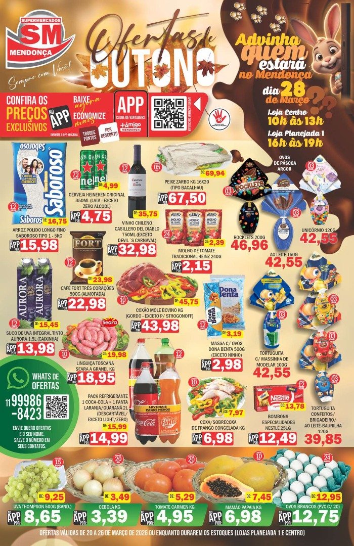 Supermercados Mendonça: Ofertas de 20 a 26 de Março de 2026