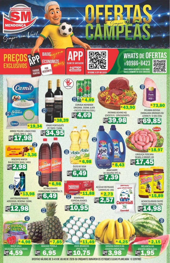 Supermercados Mendonça: ofertas de 3 a 9 de Julho de 2026